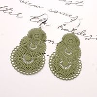 Fashion Printing Metal Stoving Varnish Women's Earrings 1 Pair sku image 2