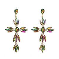 Retro Cross Alloy Rhinestones Glass Women's Drop Earrings 1 Pair main image 4