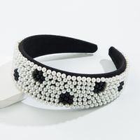 Simple Style Color Block Cloth Handmade Artificial Pearls Hair Band main image 3