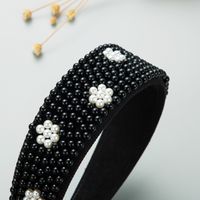 Simple Style Color Block Cloth Handmade Artificial Pearls Hair Band main image 4