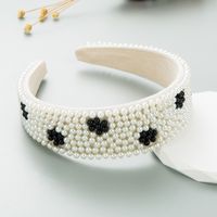 Simple Style Color Block Cloth Handmade Artificial Pearls Hair Band main image 2