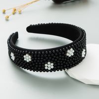 Simple Style Color Block Cloth Handmade Artificial Pearls Hair Band sku image 2