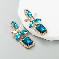 Retro Geometric Alloy Rhinestones Glass Women's Drop Earrings 1 Pair sku image 2