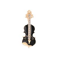 Fashion Guitar Alloy Inlay Rhinestones Women's Brooches 1 Piece sku image 1