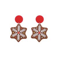 Fashion Heart Shape Snowflake Plastic Printing Women's Drop Earrings 1 Pair sku image 3