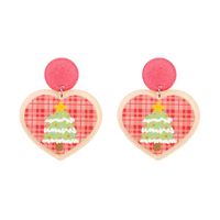 Fashion Heart Shape Snowflake Plastic Printing Women's Drop Earrings 1 Pair sku image 2