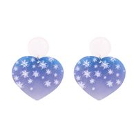Fashion Heart Shape Snowflake Plastic Printing Women's Drop Earrings 1 Pair sku image 1