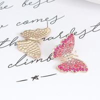Retro Mariposa Aleación Diamante De Imitación Mujeres Pendientes 1 Par main image 4