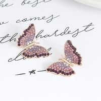 Retro Butterfly Alloy Rhinestone Women's Ear Studs 1 Pair main image 2