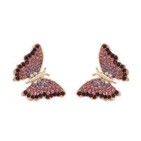 Retro Mariposa Aleación Diamante De Imitación Mujeres Pendientes 1 Par sku image 3