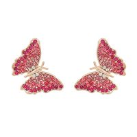 Retro Mariposa Aleación Diamante De Imitación Mujeres Pendientes 1 Par sku image 2