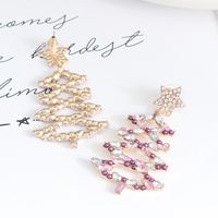 Fashion Christmas Tree Star Alloy Rhinestone Women's Drop Earrings 1 Pair main image 4