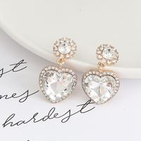 Elegant Round Heart Shape Alloy Rhinestone Women's Drop Earrings 1 Pair main image 4