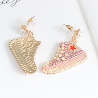 Fashion Shoe Imitation Pearl Alloy Rhinestone Women's Drop Earrings 1 Pair main image 5