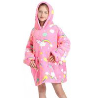 Geometric Animal Solid Color Hooded Polyester Breathable Pajamas main image 5