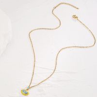 Mode Teufels Auge Kupfer Emaille Vergoldet Zirkon Halskette Mit Anhänger 1 Stück main image 2