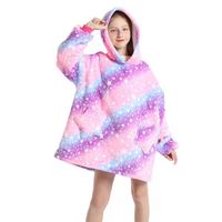 Geometric Animal Solid Color Hooded Polyester Breathable Pajamas main image 2