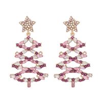 Moda Árbol De Navidad Estrella Aleación Diamante De Imitación Mujeres Pendientes De Gota 1 Par sku image 1