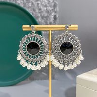 1 Pair Ethnic Style Geometric Alloy Inlay Artificial Gemstones Women's Drop Earrings sku image 3