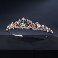 Simple Hair Hoop Water Drop Diamond Crown Retro Palace Wind Branch Vine Crown Wedding Dress Head Jewelry sku image 1
