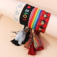 Retro Letter Heart Shape Rope Knitting Women's Bracelets 1 Piece main image 3