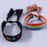 Retro Letter Heart Shape Rope Knitting Women's Bracelets 1 Piece sku image 5