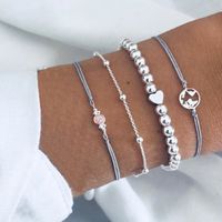 Fashion Simple Love Five-pointed Star Moon Combination Bracelet Six-piece Nhgy132568 sku image 2