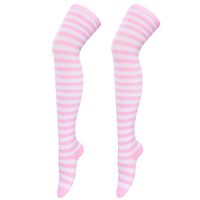 Women's Japanese Style Stripe Polyester Cotton Over The Knee Socks A Pair sku image 12