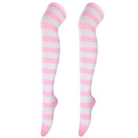Women's Japanese Style Stripe Polyester Cotton Over The Knee Socks A Pair sku image 13