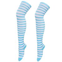 Women's Japanese Style Stripe Polyester Cotton Polyester Jacquard Socks Over The Knee Socks sku image 45