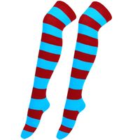 Women's Japanese Style Stripe Polyester Cotton Over The Knee Socks A Pair sku image 27