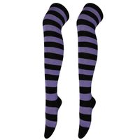 Women's Japanese Style Stripe Polyester Cotton Polyester Jacquard Socks Over The Knee Socks sku image 33