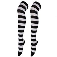 Frau Japanischer Stil Streifen Polyester Baumwolle Polyester Jacquard Socken Über Die Knie Socken sku image 1