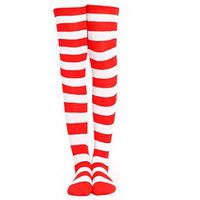 Women's Japanese Style Stripe Polyester Cotton Polyester Jacquard Socks Over The Knee Socks sku image 12