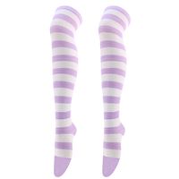 Women's Japanese Style Stripe Polyester Cotton Over The Knee Socks A Pair sku image 28