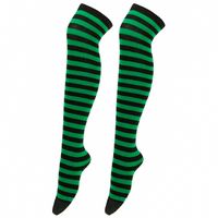 Women's Japanese Style Stripe Polyester Cotton Over The Knee Socks A Pair sku image 32
