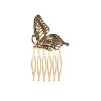 New Retro Diamond Hair Comb Inserted Comb Leaves Pearl Fashion Hairpin Wholesale sku image 1