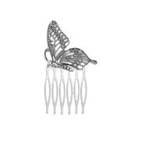 New Retro Diamond Hair Comb Inserted Comb Leaves Pearl Fashion Hairpin Wholesale sku image 2