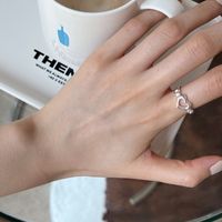 Simple Style Heart Shape Copper Plating Open Ring 1 Piece main image 5