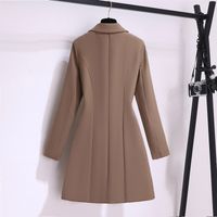Women's Suit Skirt Fashion Turndown Button Long Sleeve Solid Color Knee-length Outdoor main image 2
