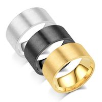 Fashion Solid Color Titanium Steel Plating Rings main image 3