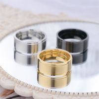 Fashion Solid Color Titanium Steel Plating Rings main image 6