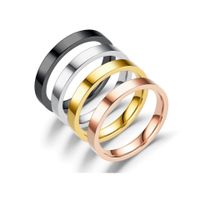 Simple Style Solid Color Titanium Steel Rings main image 6