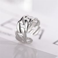 Simple Style Waves Titanium Steel Open Ring main image 2