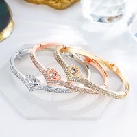 Simple Style Crown Alloy Rhinestones Women's Bangle main image 1