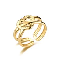 Moda Planta Forma De Corazón Serpiente Acero Titanio Anillo Abierto sku image 14