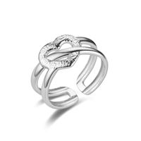 Moda Planta Forma De Corazón Serpiente Acero Titanio Anillo Abierto sku image 6