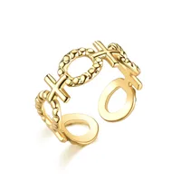 Moda Planta Forma De Corazón Serpiente Acero Titanio Anillo Abierto sku image 15