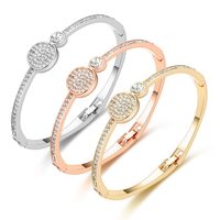 Fashion Geometric Round Alloy Artificial Rhinestones Women's Bangle main image 6