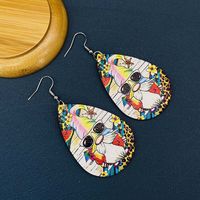 Cartoon Style Cartoon Water Droplets Pu Leather Women's Earrings 1 Pair sku image 1